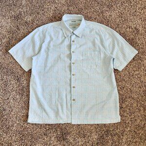 Quiksilver Plaid Collar Button Down Shirt Short Sleeve Retro Preppy Surf